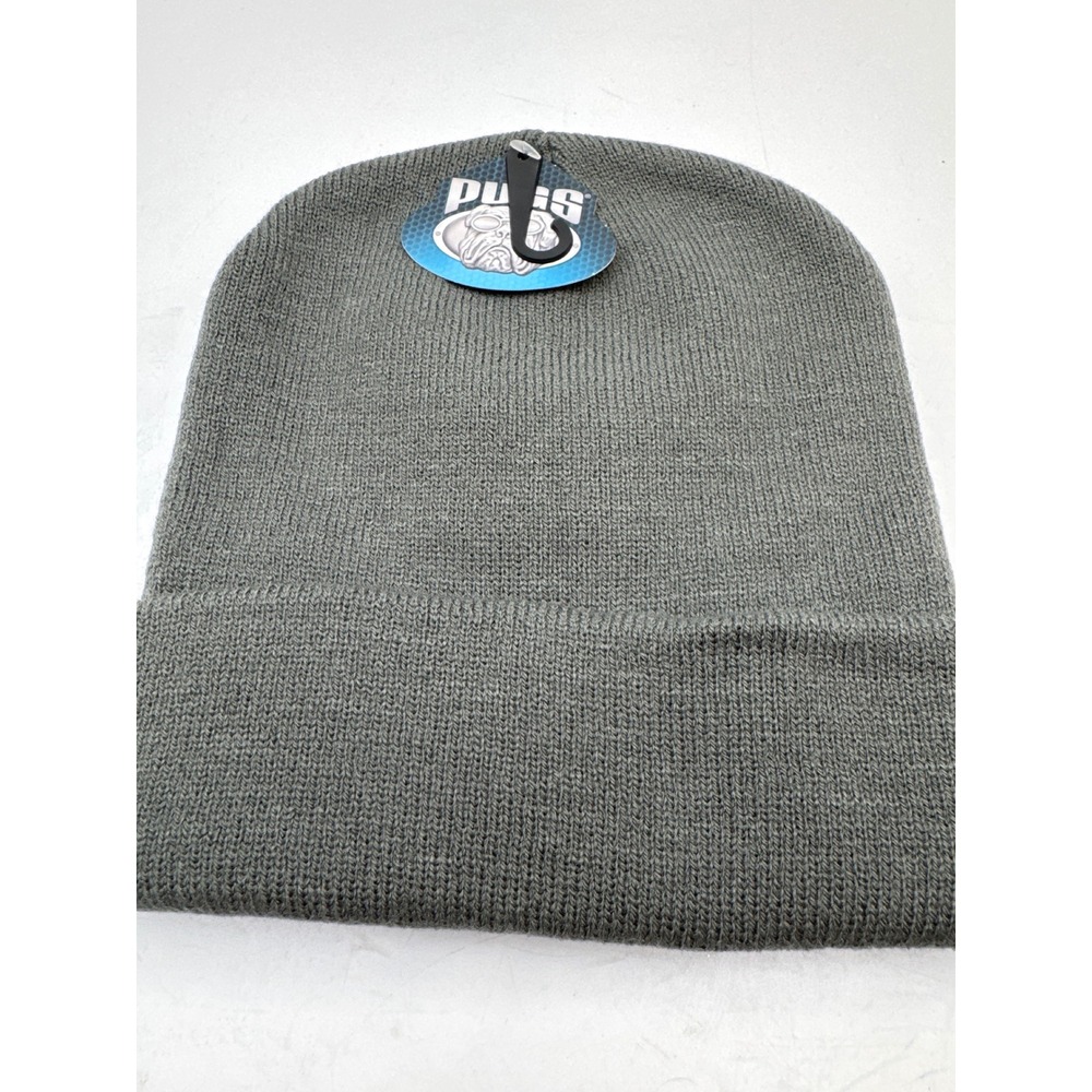 Pugs Knit Beanie Hat Gray Cuffed Winter Skull Cap One Size New‎ 88B-Gray